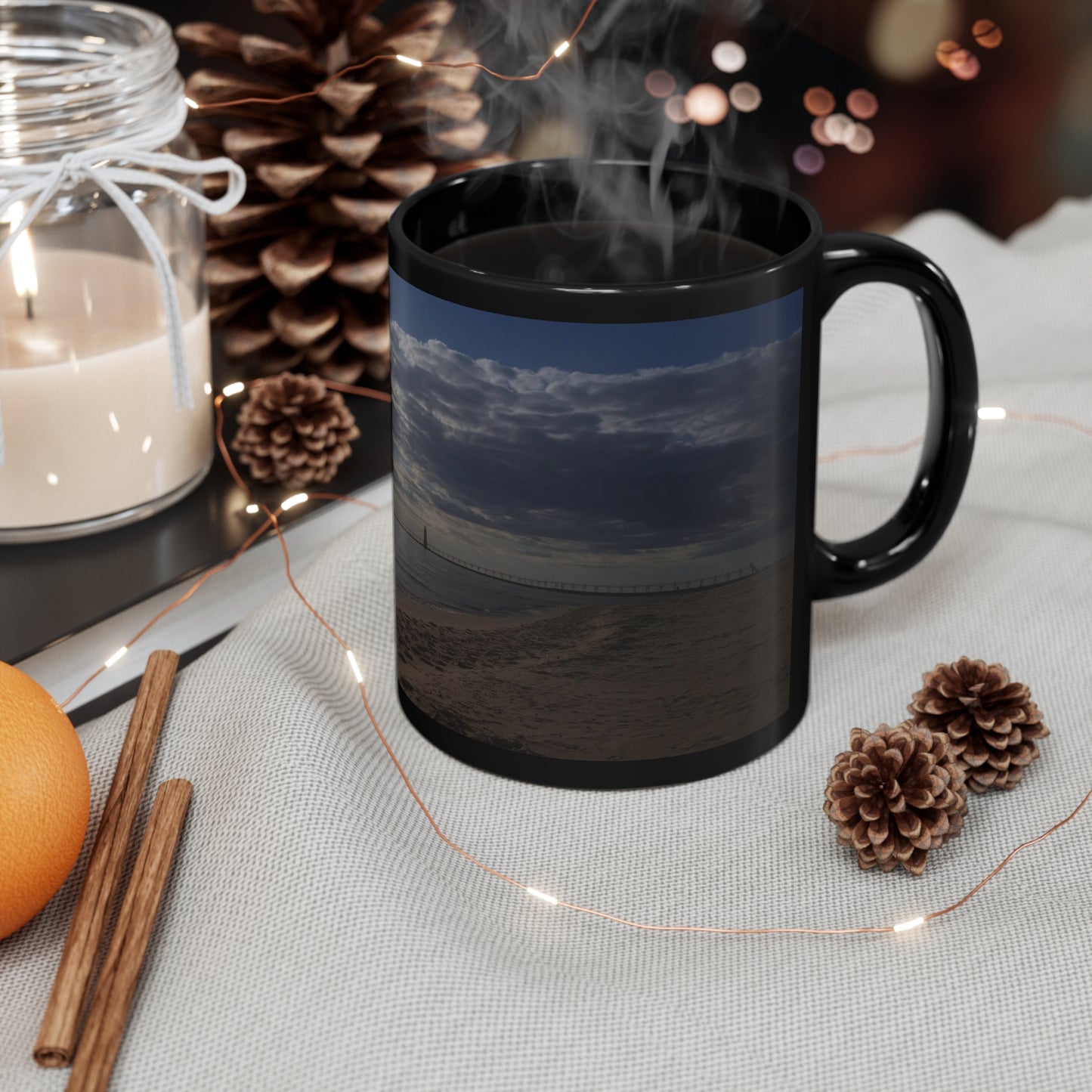 GH Beach 11oz Black Mug