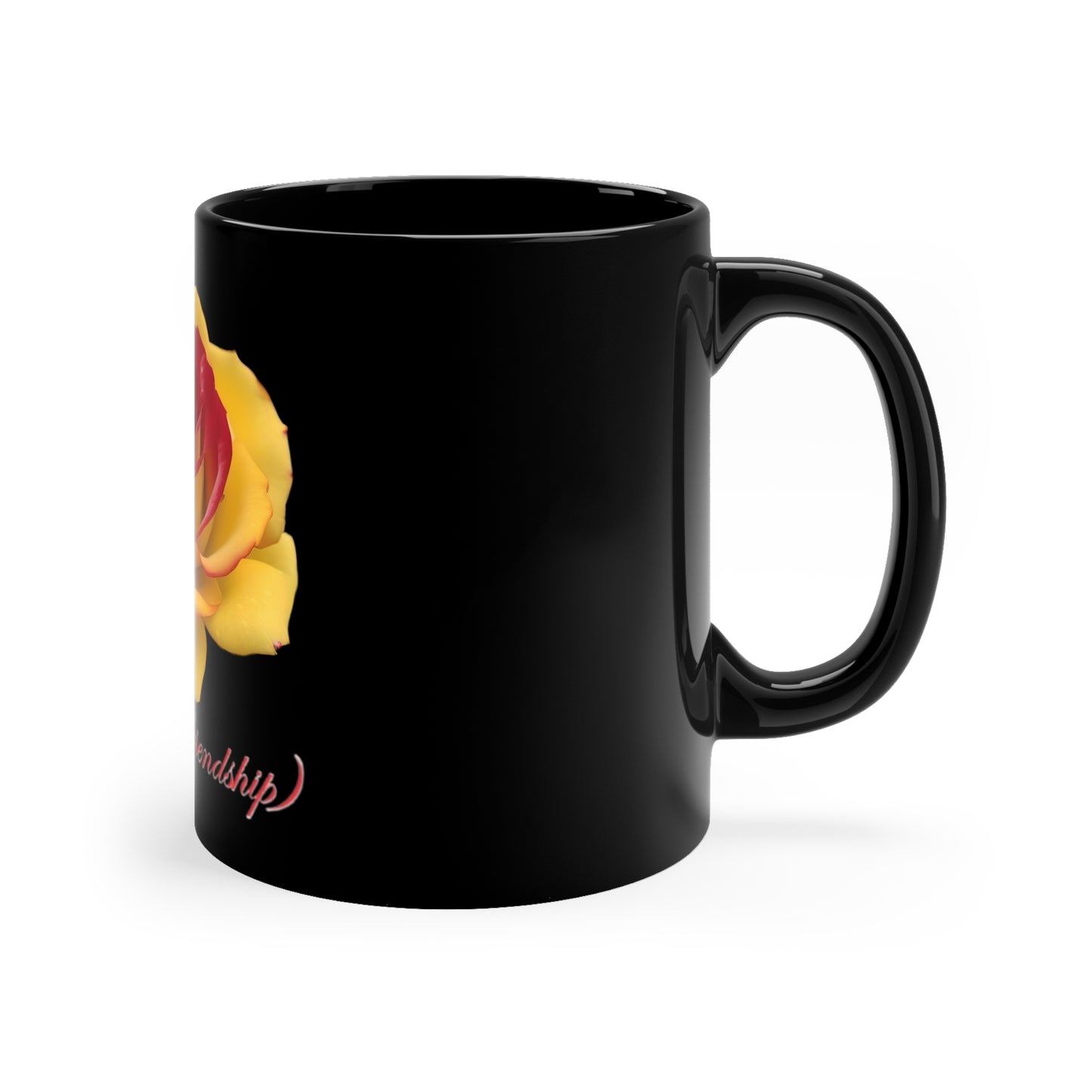 "Love our Friendship" (text) 11 oz Black Mug